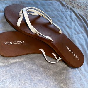 Volcom sandals with white straps